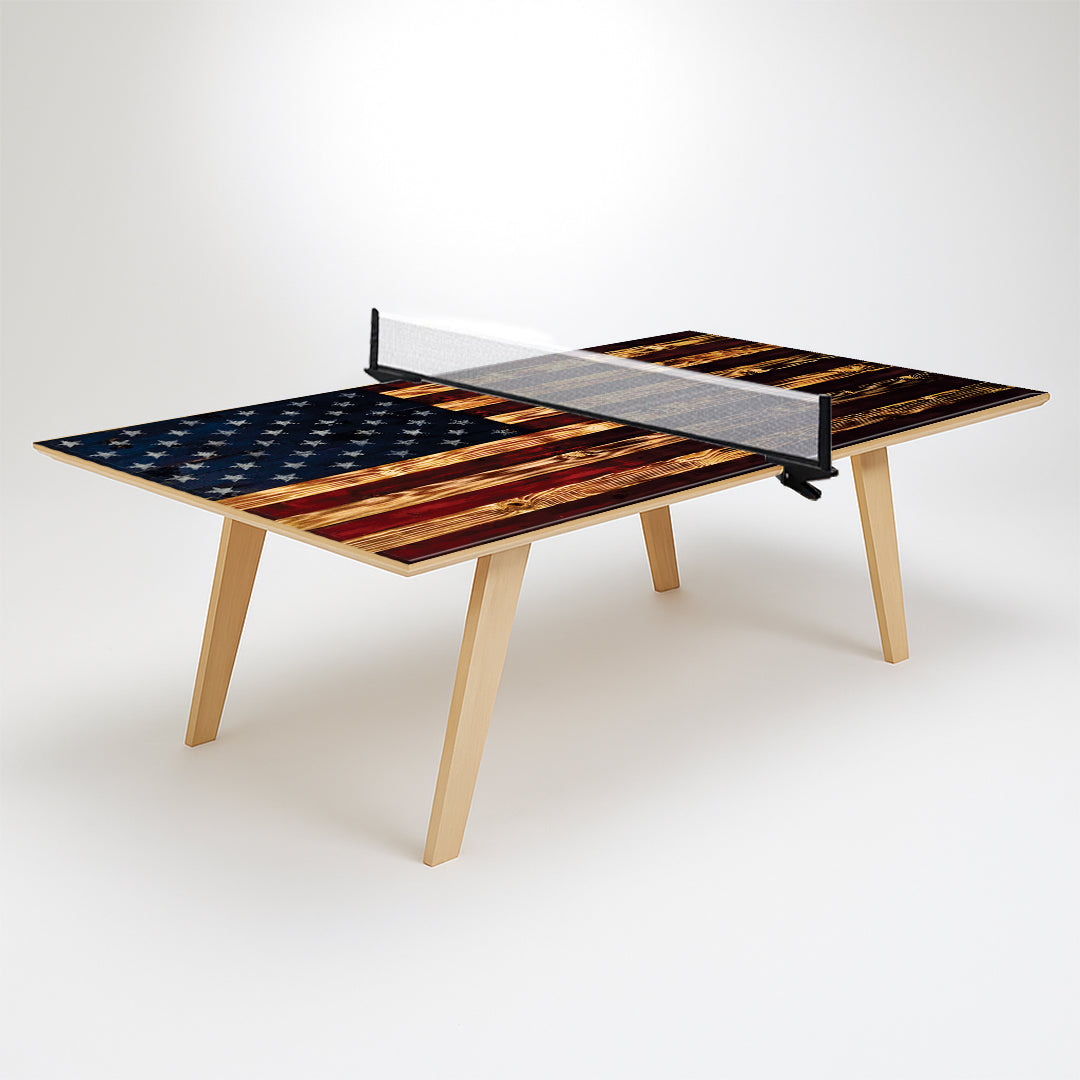 Rustic American Flag Premium Ping Pong Table