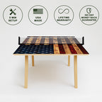 Rustic American Flag Premium Ping Pong Table