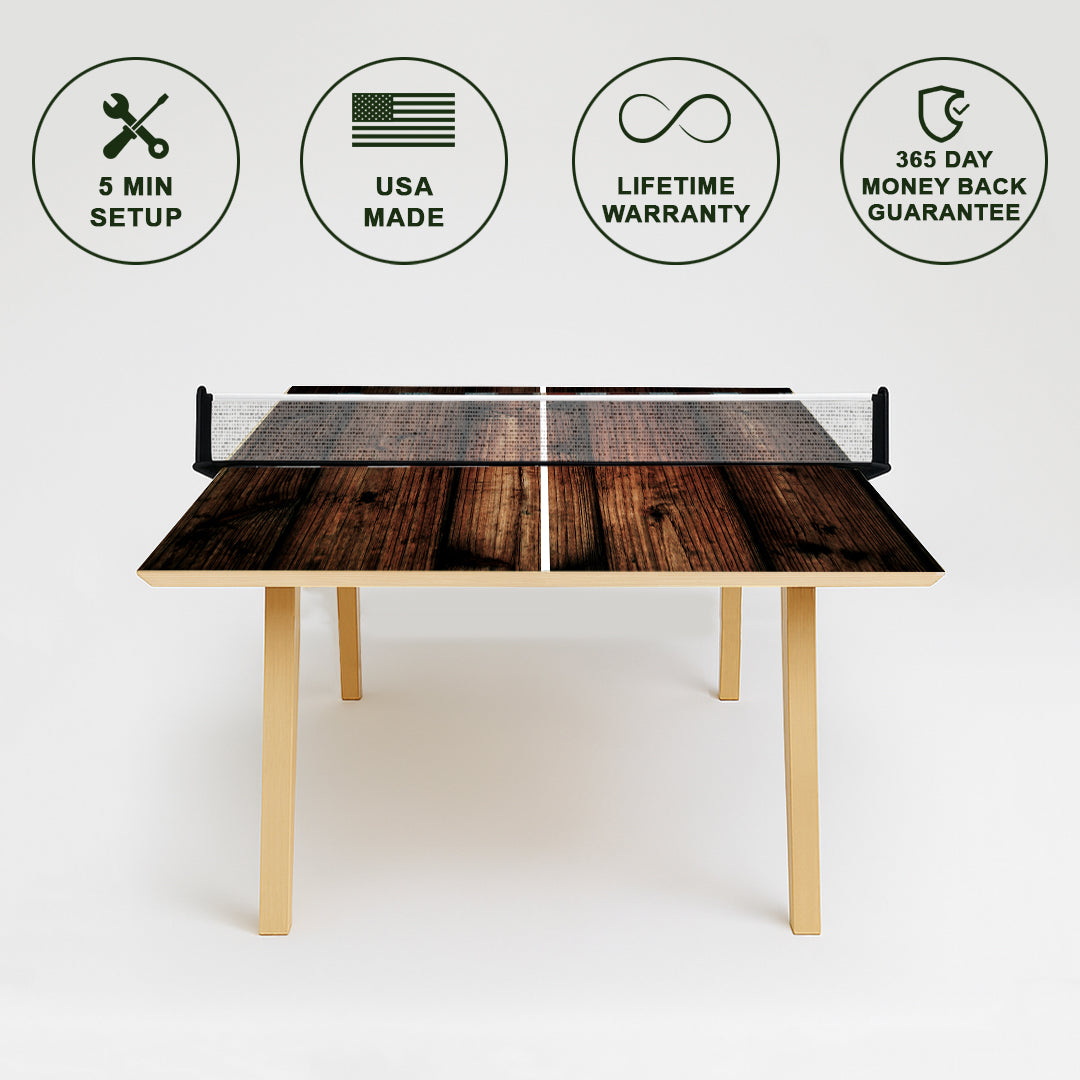 Wood Grain Premium Ping Pong Table