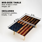 Rustic American Flag Premium Ping Pong Table